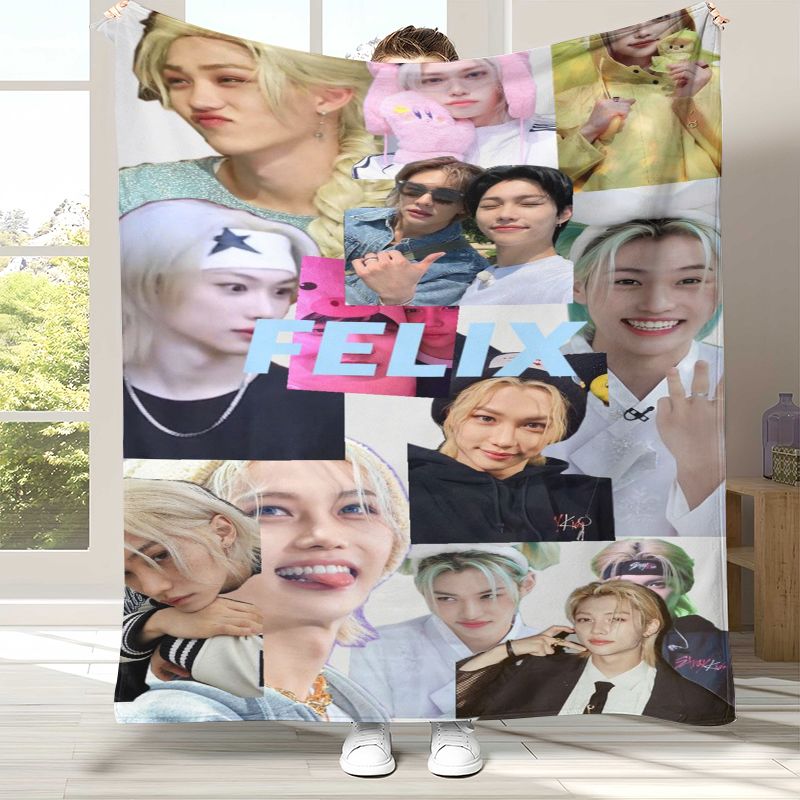 Modern Korean Lifestyle - SK 韓国製 F-Felixs スター リ・ヨンボク フランネルブランケット。ベッド、ソファ、リビングルーム、ピクニック、キャンプ、インテリアに最適な、暖かく心地よいブランケット。