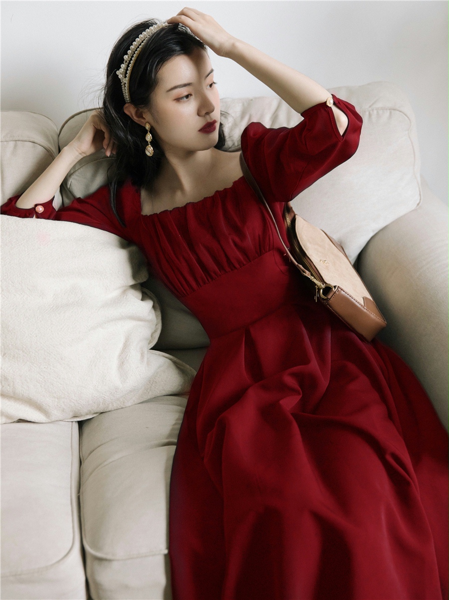韓国のファッションドレス,2色,ヴィンテージスタイル,スクエ - Modern Korean Lifestyle のレビューと価格
